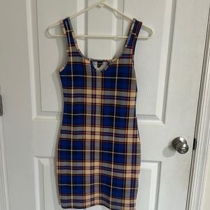 Women’s /girls dress size medium plaid blue /orange